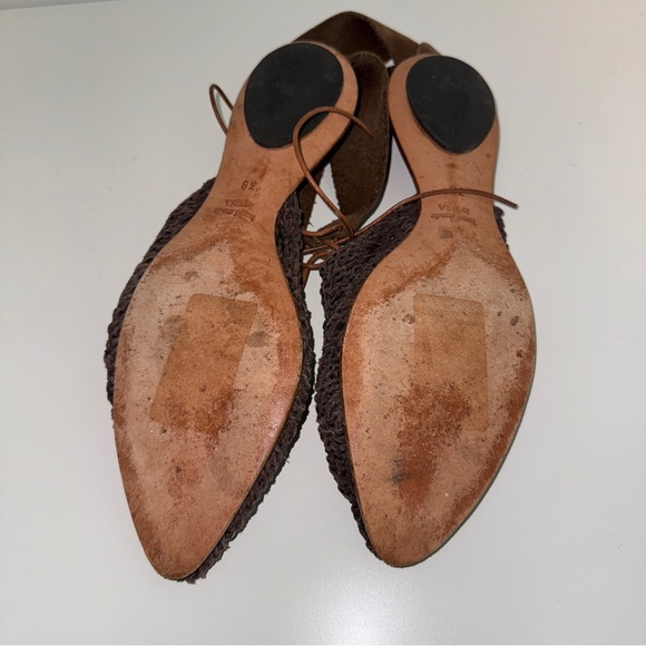 CYDWOQ North Elegant Brown Woven Sandals 38 - Picture 10 of 10